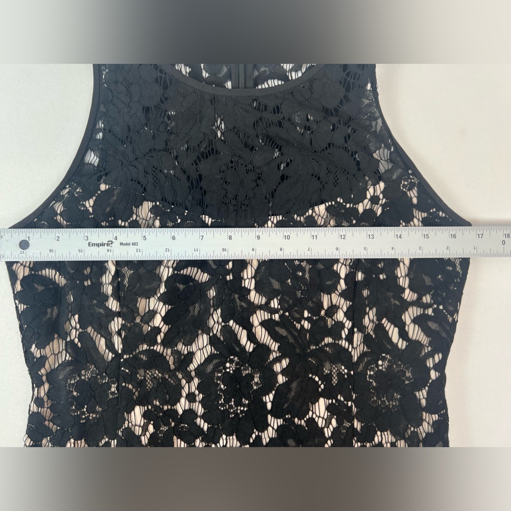 White House Black Market Black lace overlay sheath Dress Size 4 - Picture 6 of 13